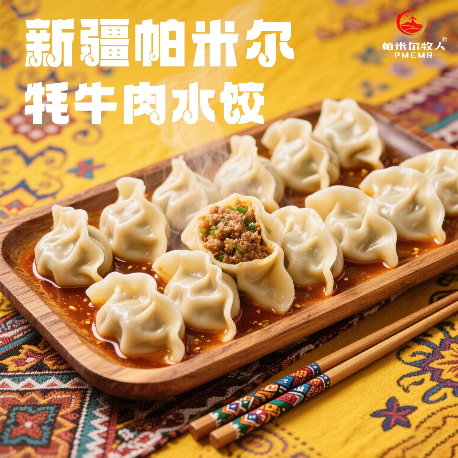 新疆散养牦牛肉水饺500g*4袋顺丰包邮皮薄馅厚真材实料