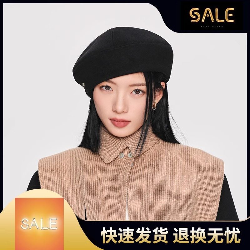 【特惠】秋冬贝雷帽女日系文艺复古画家帽羊毛混纺八角帽显脸小