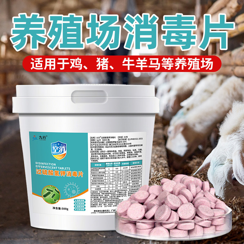 过硫酸氢钾复合盐消毒片养殖场专用消毒畜禽舍器具杀菌消毒无残留