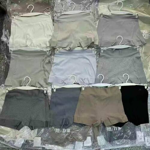 三肌豆1306女士安全裤蚕丝底裆松弛裸感螺纹棉平角防走光无痕中腰