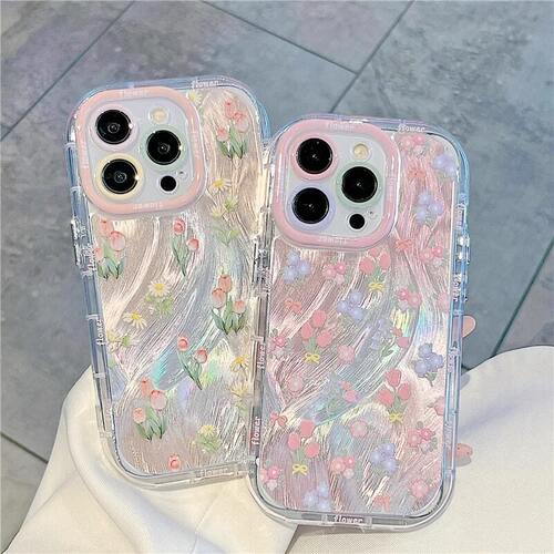 郁金香花朵泡芙手机保护
