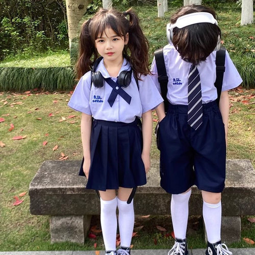 泰式学院风夏小学生毕业班服幼儿园园服儿童泰国校服洋气JK裙