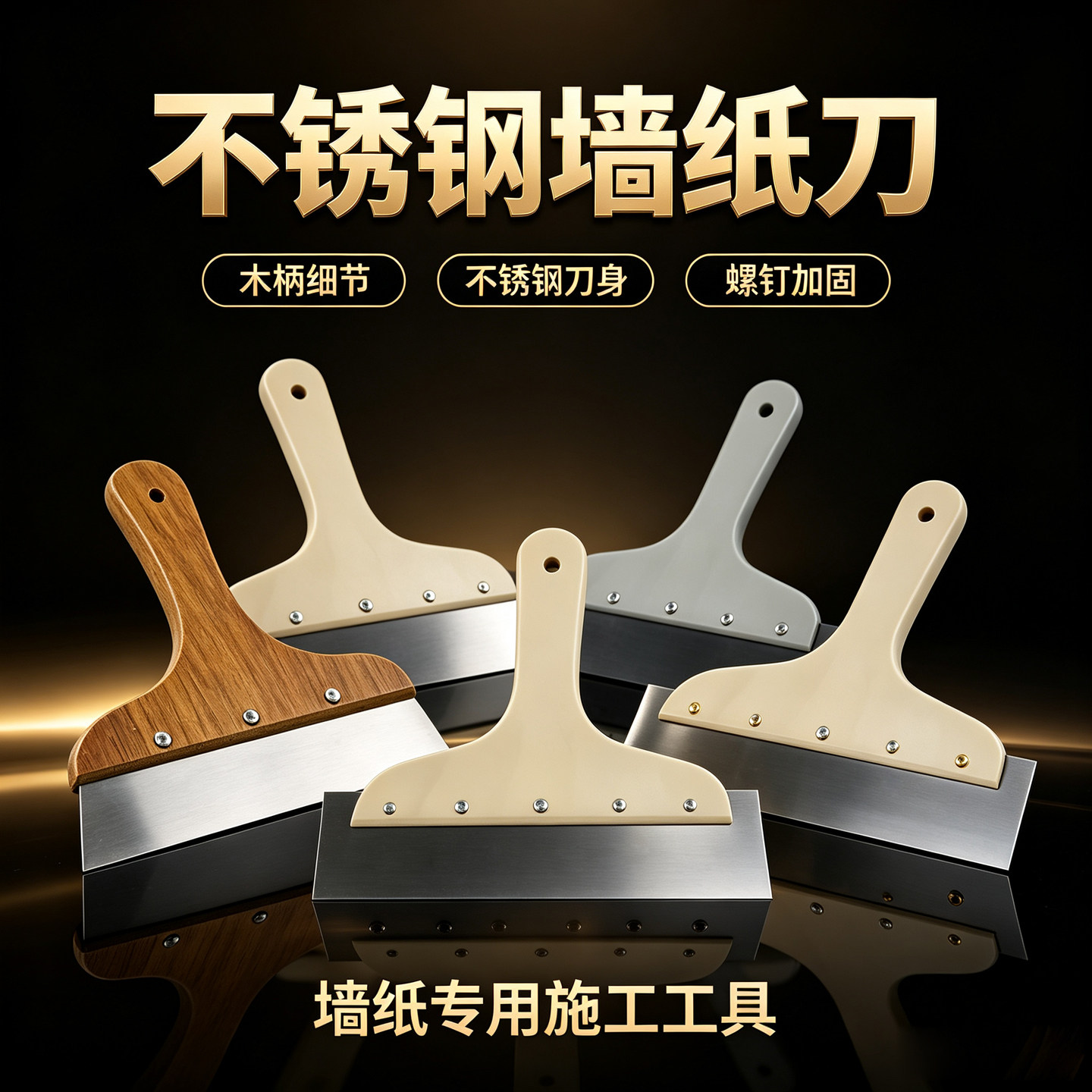 不锈钢壁纸刀贴墙纸墙布壁画壁布裁刀铲刀专用工具8/10寸裁板刮刀