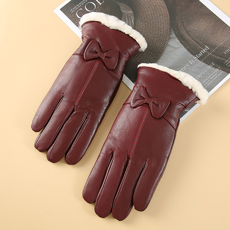俄罗斯真羊皮毛一体手套男女东北冬加厚保暖真皮加绒五指骑行手闷