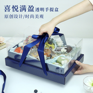 高档通用款水果礼盒包装盒法式混搭花艺水果透明礼品盒包装空盒子