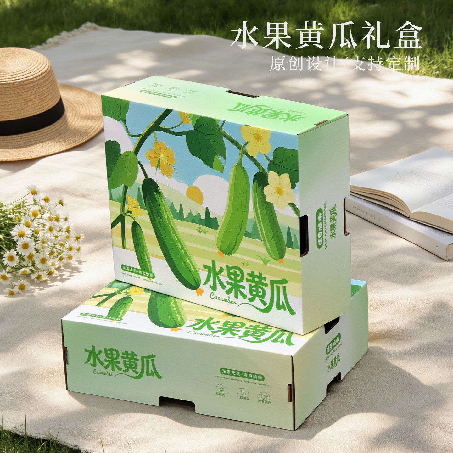 五斤装水果黄瓜包装盒空盒图片