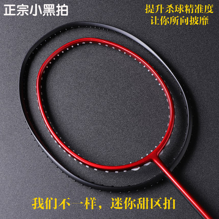 羽毛球拍全碳素超轻单拍小拍面提高击球精准度甜区迷你训练小黑拍