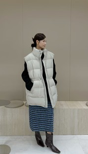 摩登mdeng90白鸭绒无袖羽绒服马甲女冬季新款百搭中长款坎肩95606
