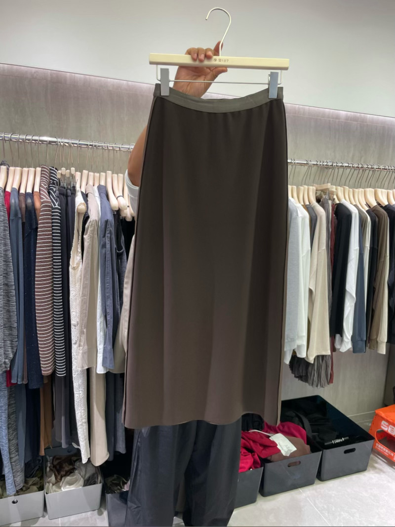 摩登mdeng197高腰双面穿半身裙女春季包臀百搭后开叉中长裙73055