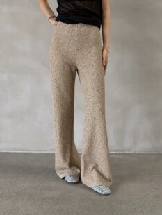 摩登mdeng轻奢气质高腰微喇休闲裤女春季2026新款百搭拖地裤K8192