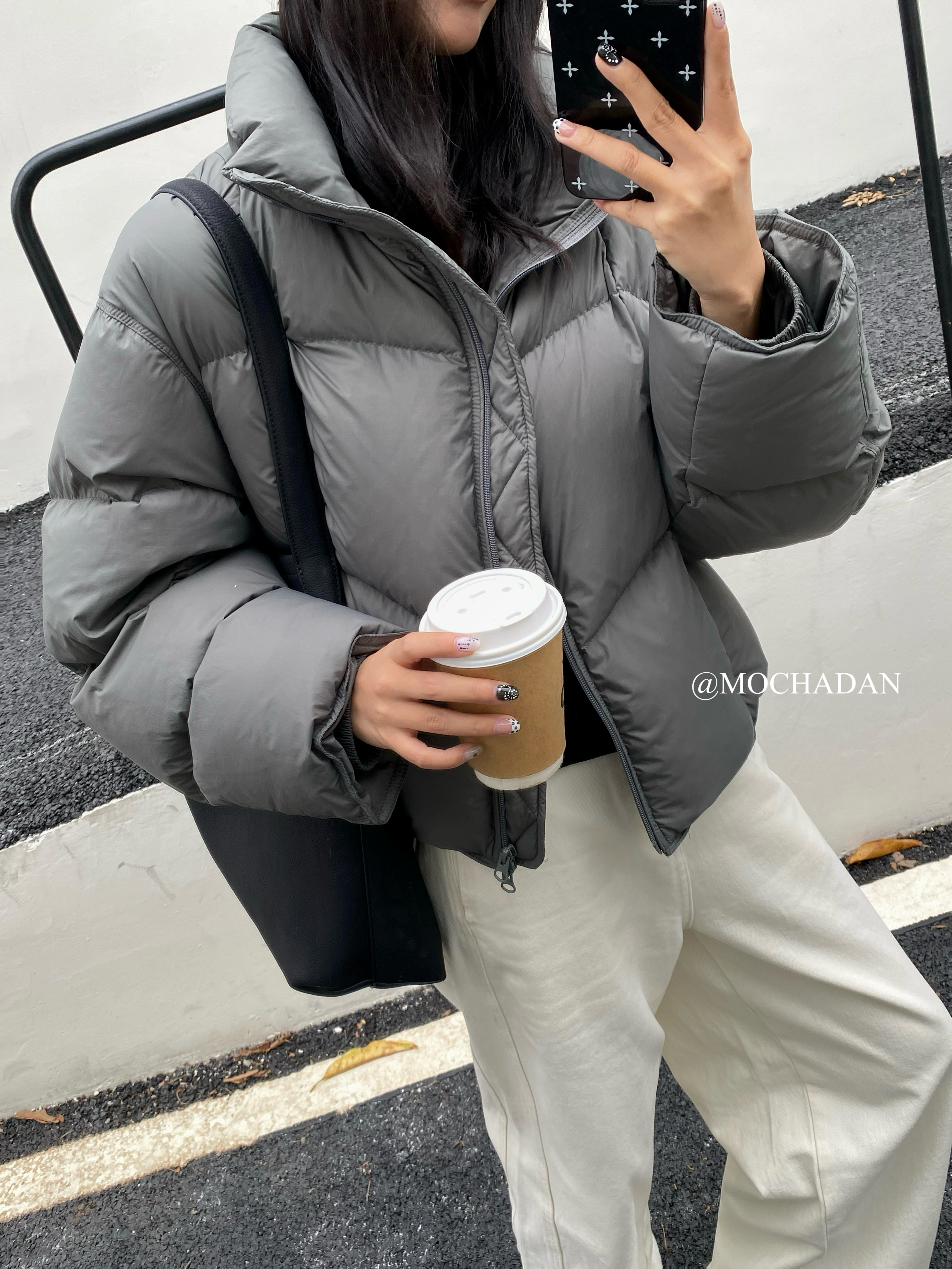 MOCHA DAN韩版立领加厚保暖90白鸭绒羽绒服女冬季新款面包服外套