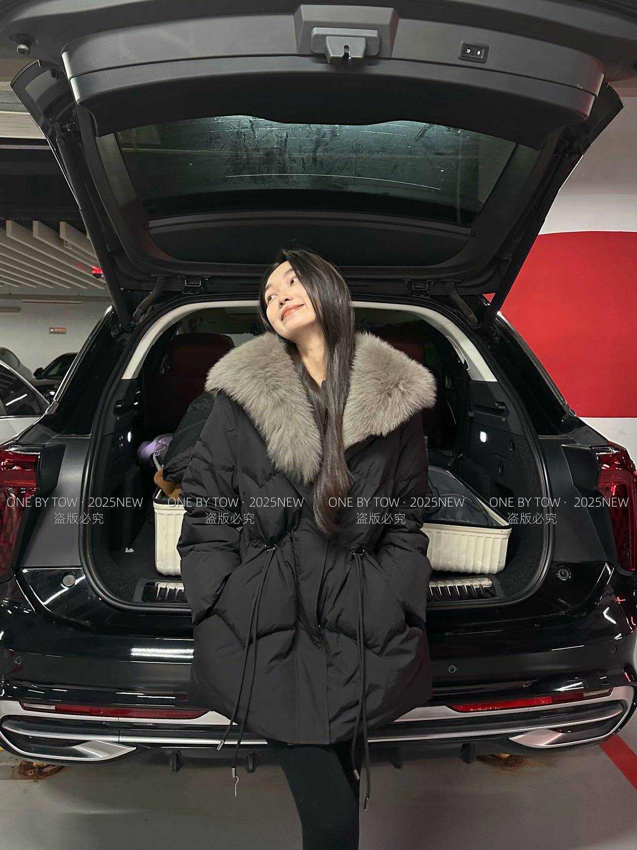 正版ONEBYTOW狐狸毛领收腰抽绳90白鸭绒羽绒服女高级感保暖外套冬,女装/女士精品,羽绒服,淘宝优惠券,粉丝福利购,淘宝优惠卷