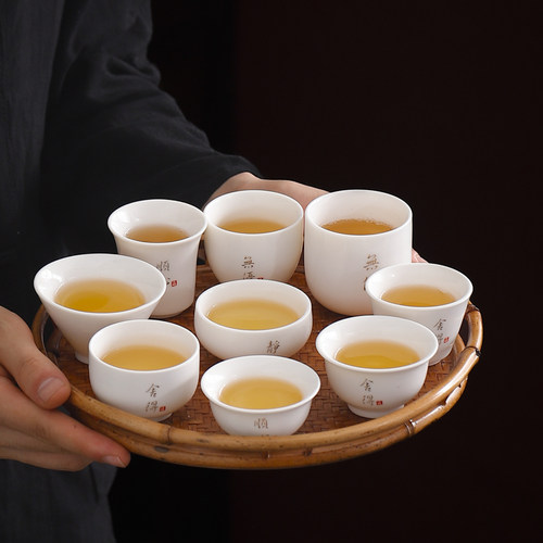 6个装德化白瓷小茶杯会客喝茶杯