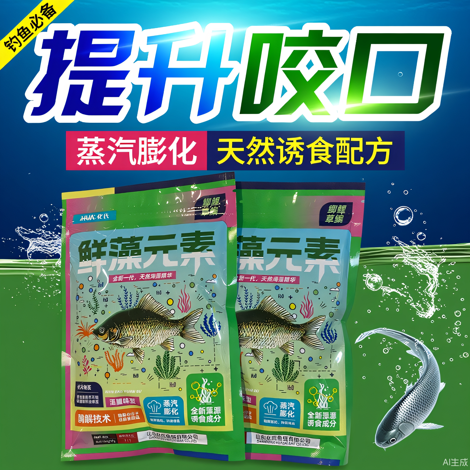 【爆护新品】化氏鲜藻元素鲫鲤草鳊通杀野钓黑坑通用钓鱼饵料套餐