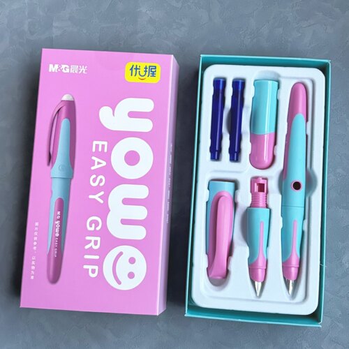 晨光优渥钢笔EF尖热可擦钢笔学生练字用正姿钢笔晶蓝摩易擦P2197