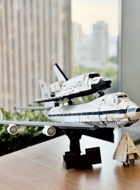 ICONS男女孩拼装积木NASA航天飞机运输机波音747客机大型玩具模型