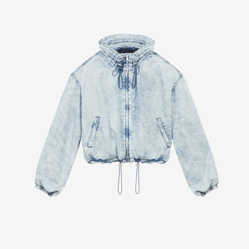 【现货】小众秋冬新款水洗做旧高腰运动夹克休闲长袖牛仔外套女潮,女装/女士精品,短外套,淘宝优惠券,粉丝福利购,淘宝优惠卷