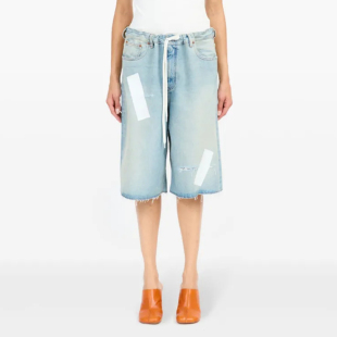 新款 2025夏季 小众蓝色破洞牛仔裤 五分裤 女 休闲百搭直筒裤 现货