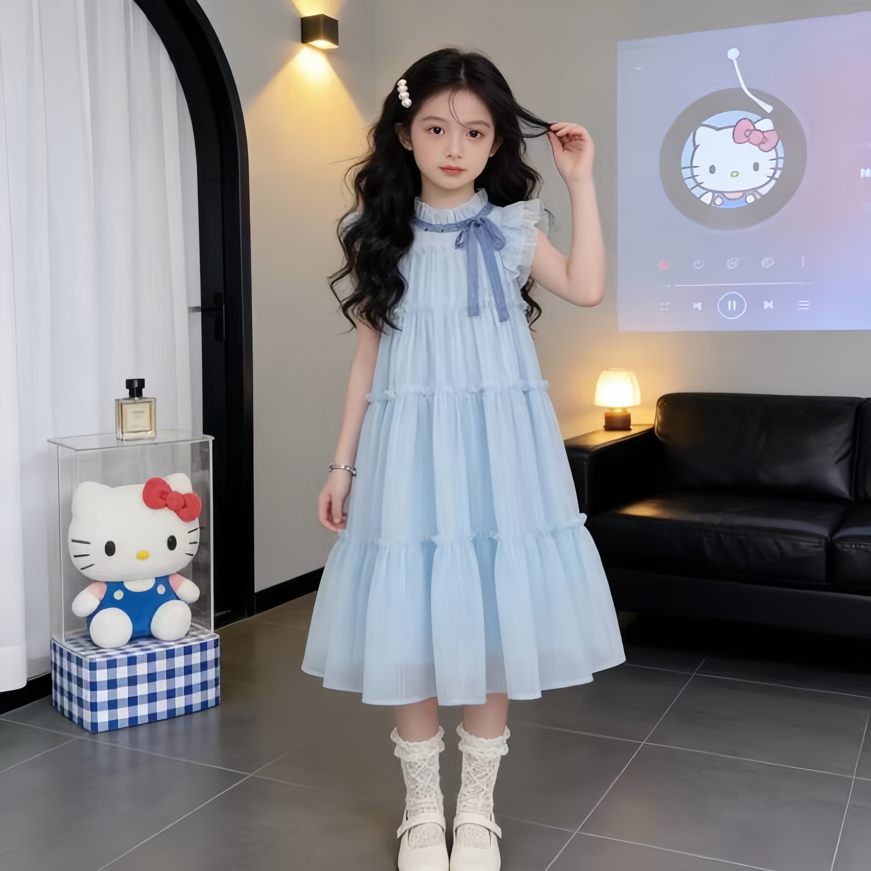 女童夏装连衣裙2026新款时尚洋气中大童薄款蛋糕公主裙夏日可爱风