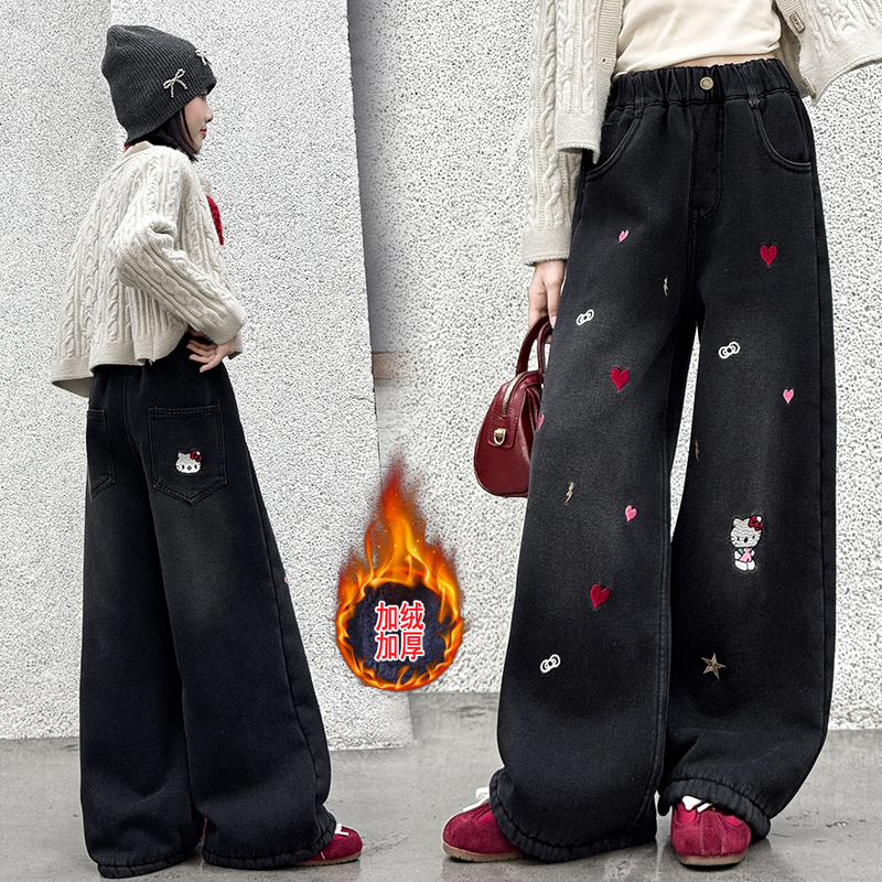 女童牛仔裤春秋款2025新款