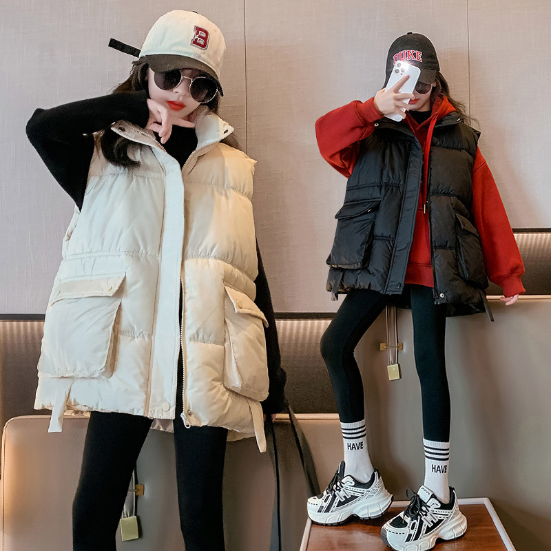 女童羽绒棉马甲2026秋冬新款女孩洋气时尚中大童加厚