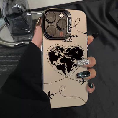 大爱心飞机适用三星A55硬壳 A53 34手机壳S24Ultra彩银IMD高级感S23FE/Note20U