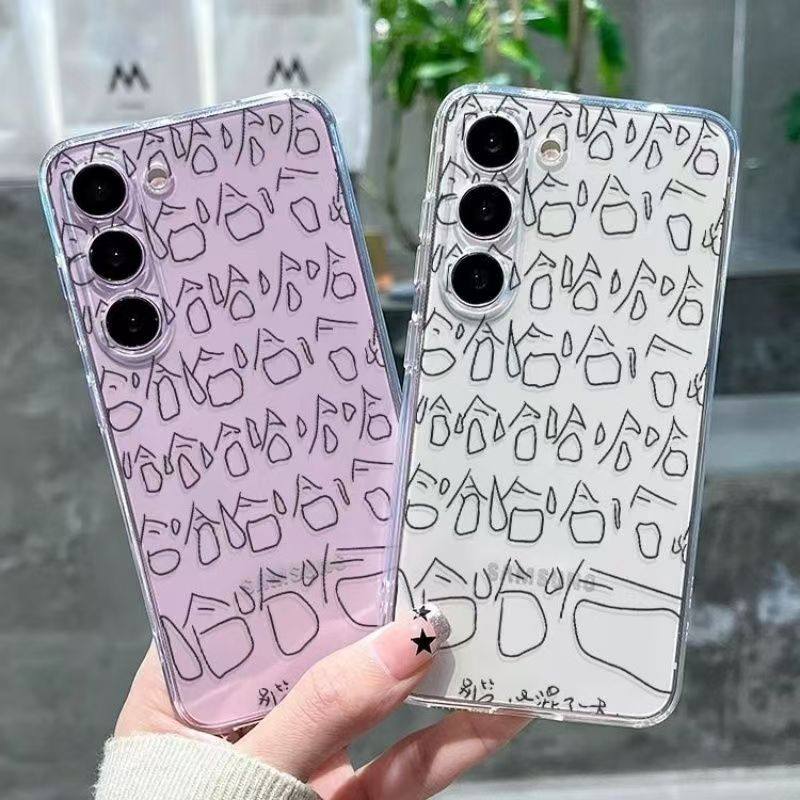 哈哈混一天适用三星S21手机壳s22ultra保护全包镜头NOTE20软壳galaxys23创意s24 s25plus透明软套