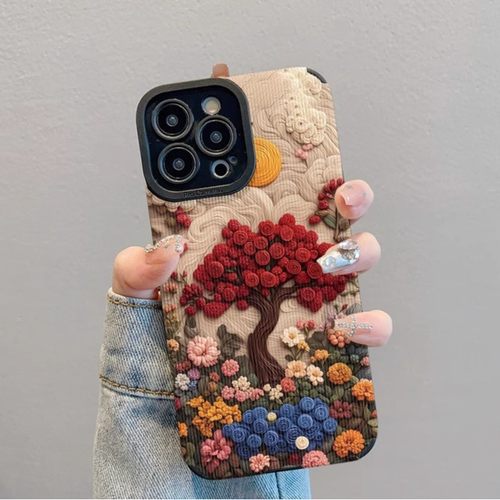 竖纹玫瑰花朵适用于iPhone15pro手机壳苹果14Promax精孔apple13 12 11 防摔14/XR瞳眼8plus软壳 16 17pro欧美