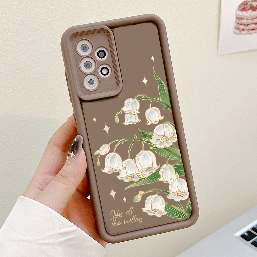 小清新A16 56铃兰花适用三星A15/A55/A24/A23手机壳S24Ultra/S25/S22防摔软套