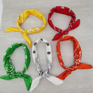 街舞涤纶大方巾舞团做活动跳舞抹胸领巾系腰多功能腰果花头巾发带