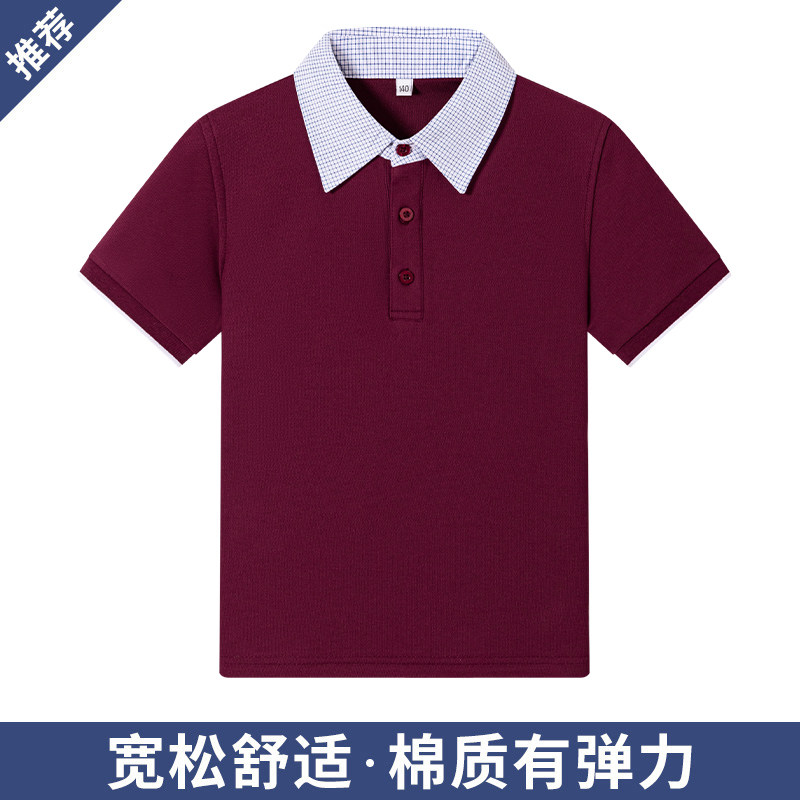 枣红色翻领学院风夏季园服