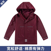 英伦风学生冬季 男女童脱卸外套棉袄枣红色藏青色立领冲锋衣09X106