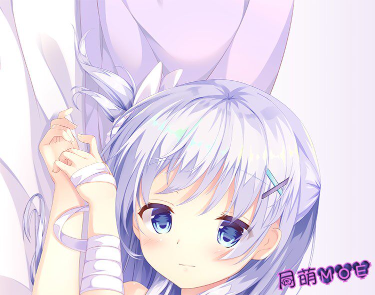 银发妹纸 动漫等身抱枕 靠枕2wt抱枕套