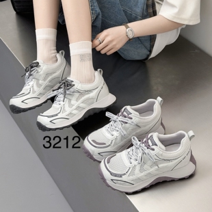女欧货百搭休闲阿甘鞋 女3212 单网透气厚底老爹鞋 展风2026夏新款