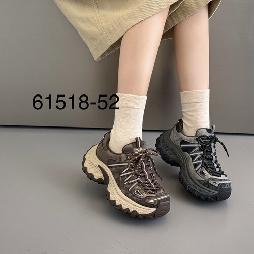 展风2026冬新款欧货真皮老爹鞋女厚底百搭轻便休闲运动鞋1518-52