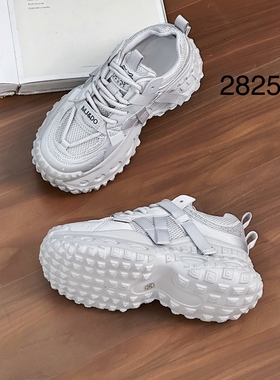 展风2025秋欧货真皮老爹鞋女透气轻便软底厚底百搭休闲运动鞋2825