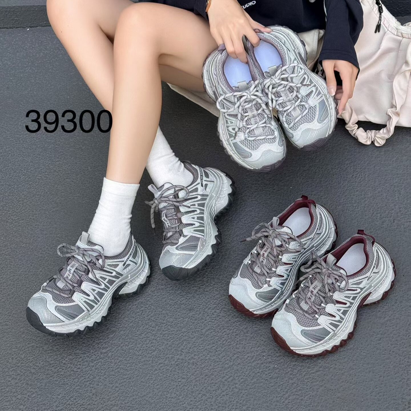 展风2026秋新款欧货真皮厚底老爹鞋女透气百搭休闲运动鞋潮39300