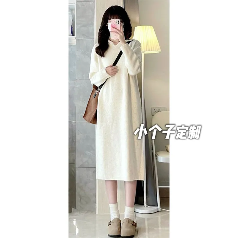 小个子慵懒风长版毛衣女秋冬xs内搭打底长袖连帽针织洋装,女装/女士精品,连衣裙,淘宝优惠券,粉丝福利购,淘宝优惠卷