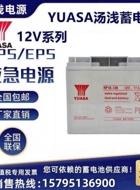 YUASA汤浅蓄电池NP18-12B/12V17.2A/NPH18-12B/12V18AH消防UPSEPS