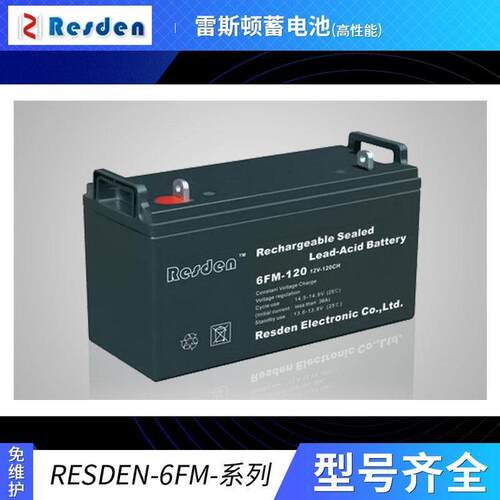 Resden雷斯顿蓄电池6FM-65铅酸电瓶12V65AH通讯机房UPS直流屏电源