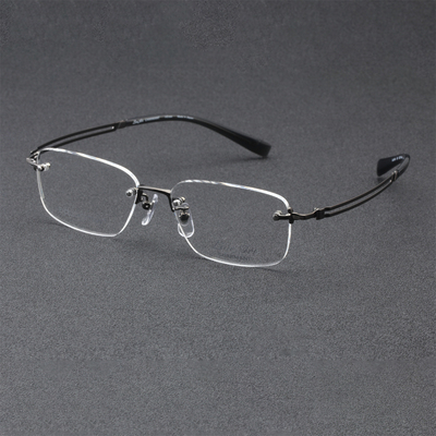 夏蒙线钛商务气质无框眼镜架