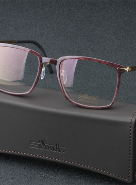 Silhouette诗乐勋球眼镜架全框男士大框方形近视眼镜23K镀金L013