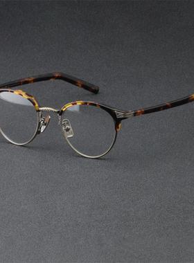 内藤熊八作日本板材钛材手工作新款全框眼镜商务近视眼镜框N-409