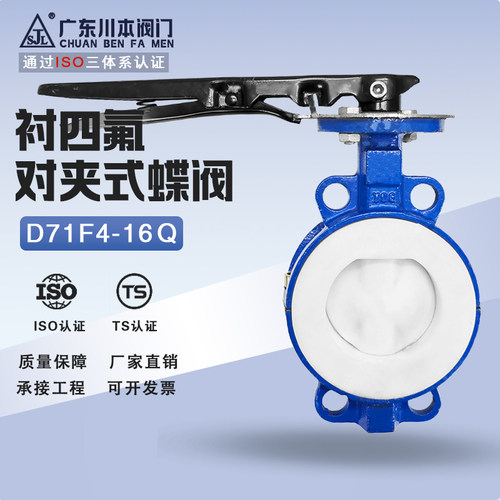 衬四氟对夹式蝶阀化工专用