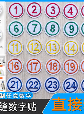 直接粘数字贴刺绣高品质高密度