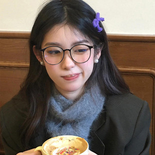 韩版素颜神器黑色圆框眼镜框架可配近视度数方圆脸显脸小平光镜男