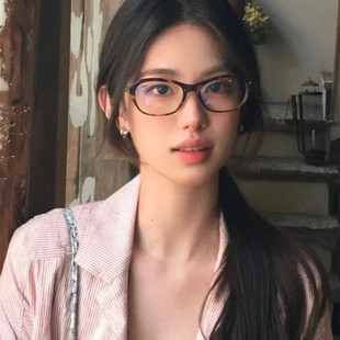 韩版复古猫眼椭圆豹纹眼镜素颜神器大框猫型镜框近视女度数方圆脸