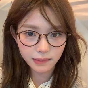 欧阳娜娜同款茶色眼镜女近视可配度数高级感方圆脸书呆子眼睛镜架