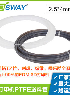 拓子竹3D打印机配件 P1P AMS A1 mini铁氟龙PTFE送料管2.5*4mm