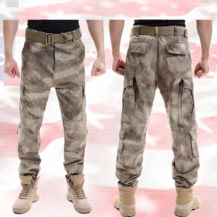 特种兵宽松耐磨战术裤户外军迷多兜军训裤工装裤灰废墟迷彩战斗裤